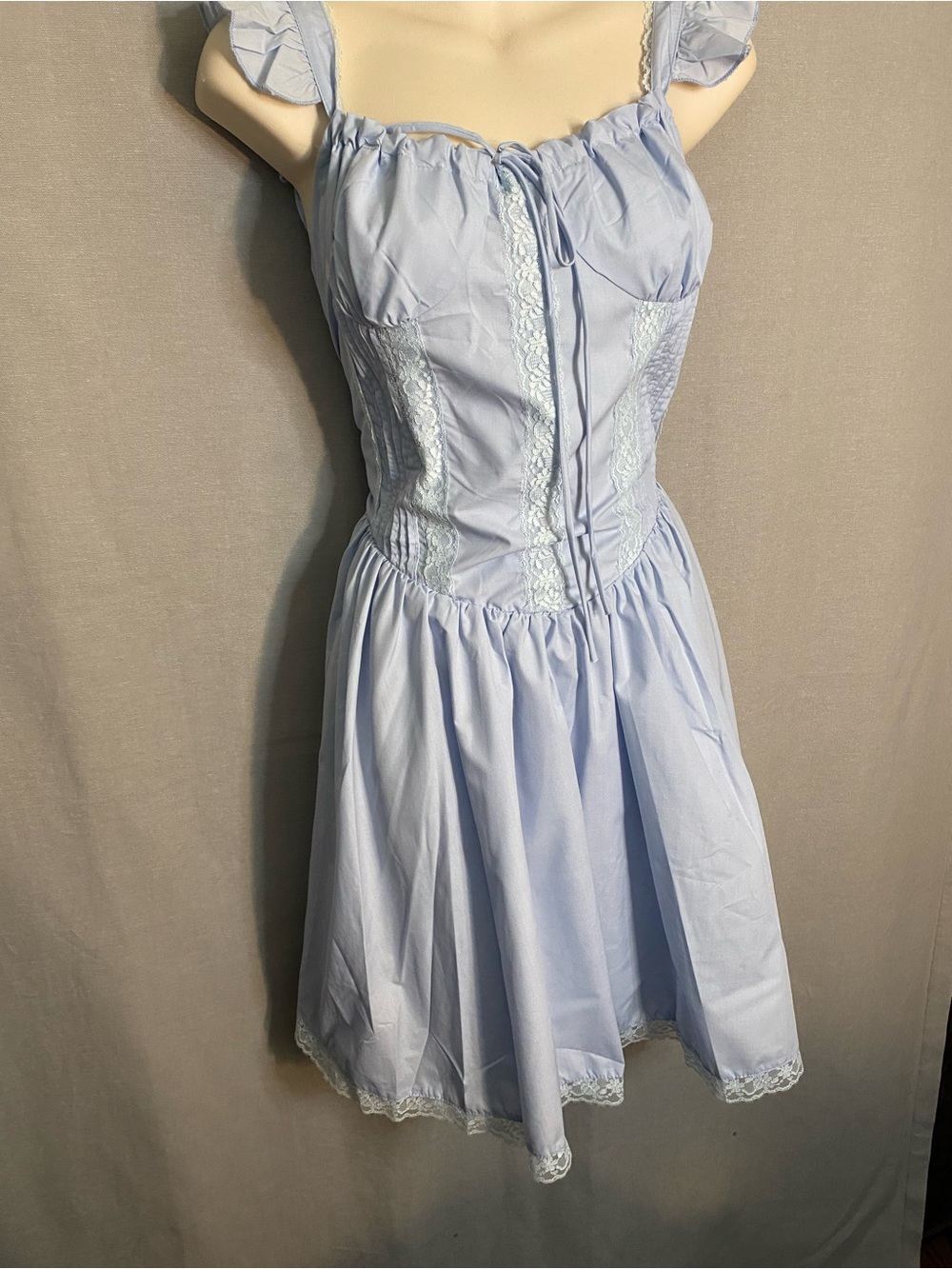 Light Blue Lace Trim Sundress